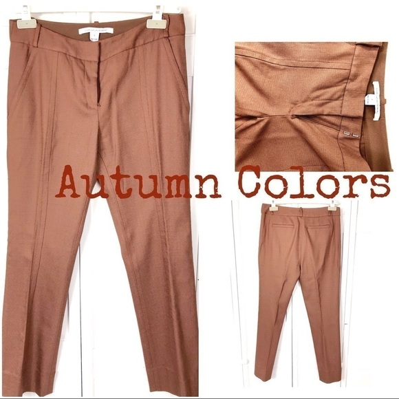 DVF! SIENNA BROWN CROPPED BOOTCUT PANT